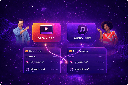 Choose MP4 or audio-only format